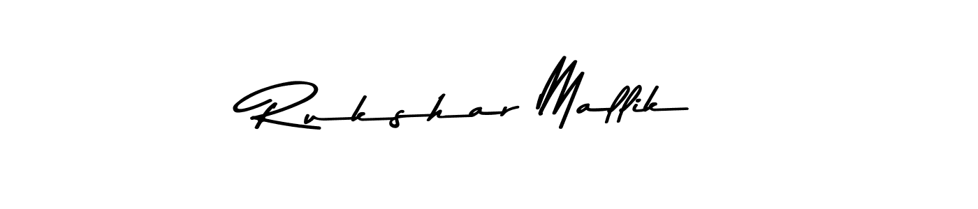 Create a beautiful signature design for name Rukshar Mallik. With this signature (Asem Kandis PERSONAL USE) fonts, you can make a handwritten signature for free. Rukshar Mallik signature style 9 images and pictures png