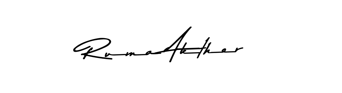 Design your own signature with our free online signature maker. With this signature software, you can create a handwritten (Asem Kandis PERSONAL USE) signature for name Ruma Akther. Ruma Akther signature style 9 images and pictures png