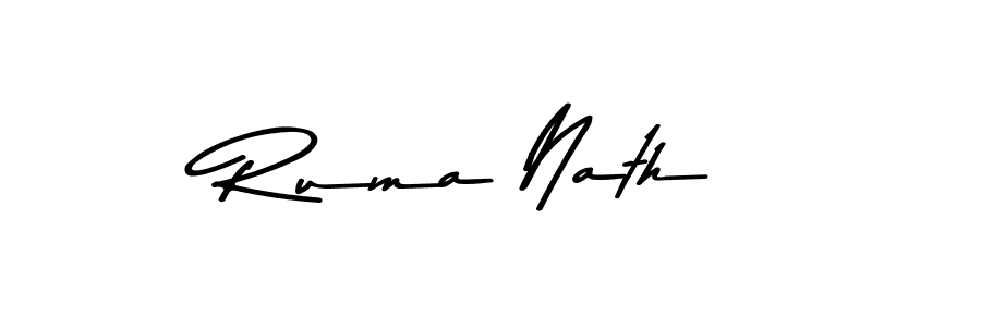 The best way (Asem Kandis PERSONAL USE) to make a short signature is to pick only two or three words in your name. The name Ruma Nath include a total of six letters. For converting this name. Ruma Nath signature style 9 images and pictures png