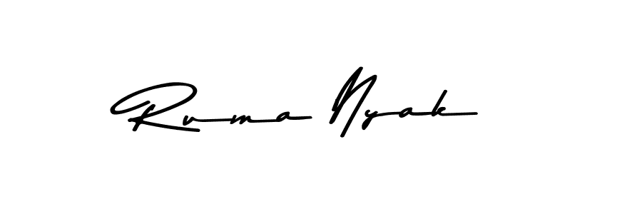 This is the best signature style for the Ruma Nyak name. Also you like these signature font (Asem Kandis PERSONAL USE). Mix name signature. Ruma Nyak signature style 9 images and pictures png