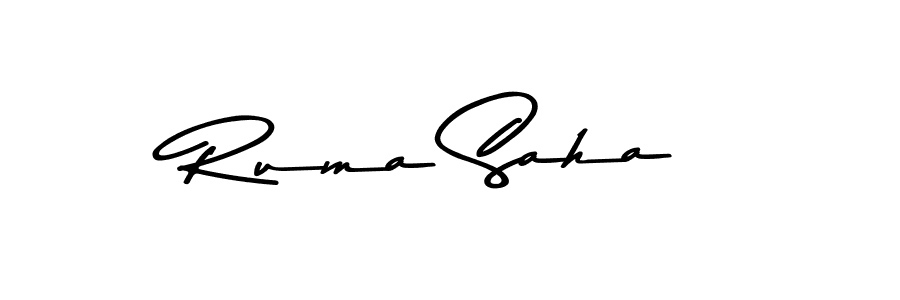 The best way (Asem Kandis PERSONAL USE) to make a short signature is to pick only two or three words in your name. The name Ruma Saha include a total of six letters. For converting this name. Ruma Saha signature style 9 images and pictures png