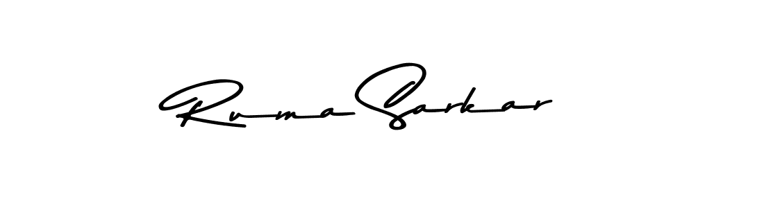 Design your own signature with our free online signature maker. With this signature software, you can create a handwritten (Asem Kandis PERSONAL USE) signature for name Ruma Sarkar. Ruma Sarkar signature style 9 images and pictures png