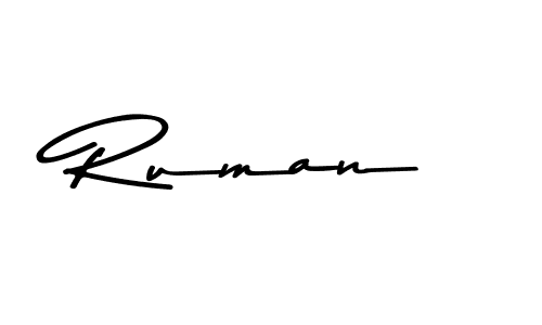 Make a beautiful signature design for name Ruman. With this signature (Asem Kandis PERSONAL USE) style, you can create a handwritten signature for free. Ruman signature style 9 images and pictures png