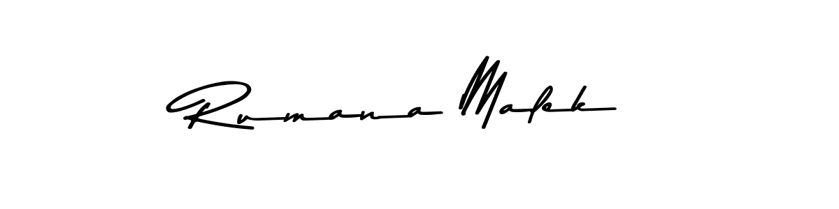 Design your own signature with our free online signature maker. With this signature software, you can create a handwritten (Asem Kandis PERSONAL USE) signature for name Rumana Malek. Rumana Malek signature style 9 images and pictures png