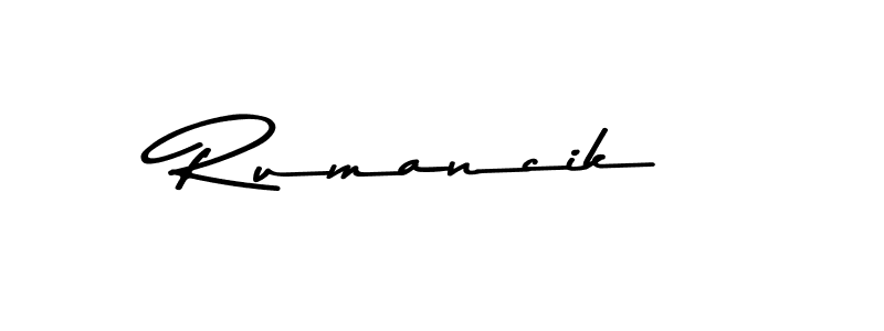 Design your own signature with our free online signature maker. With this signature software, you can create a handwritten (Asem Kandis PERSONAL USE) signature for name Rumancik. Rumancik signature style 9 images and pictures png