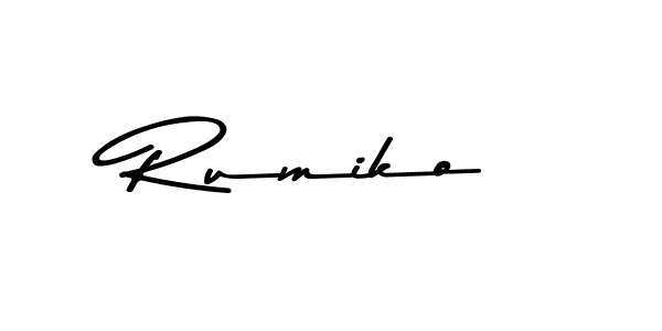 Create a beautiful signature design for name Rumiko. With this signature (Asem Kandis PERSONAL USE) fonts, you can make a handwritten signature for free. Rumiko signature style 9 images and pictures png