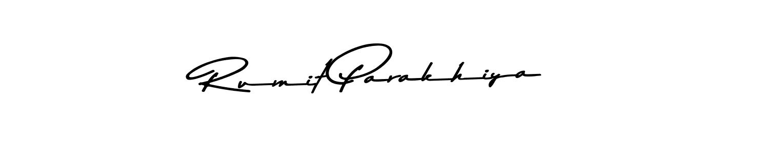 The best way (Asem Kandis PERSONAL USE) to make a short signature is to pick only two or three words in your name. The name Rumit Parakhiya include a total of six letters. For converting this name. Rumit Parakhiya signature style 9 images and pictures png