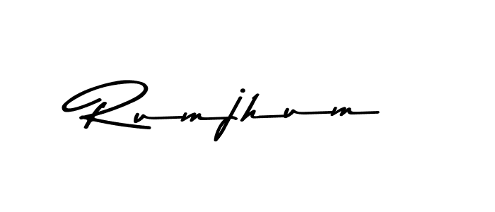 How to make Rumjhum name signature. Use Asem Kandis PERSONAL USE style for creating short signs online. This is the latest handwritten sign. Rumjhum signature style 9 images and pictures png