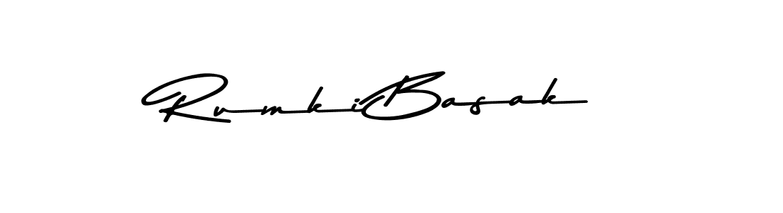 How to make Rumki Basak name signature. Use Asem Kandis PERSONAL USE style for creating short signs online. This is the latest handwritten sign. Rumki Basak signature style 9 images and pictures png