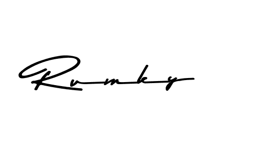 Create a beautiful signature design for name Rumky. With this signature (Asem Kandis PERSONAL USE) fonts, you can make a handwritten signature for free. Rumky signature style 9 images and pictures png