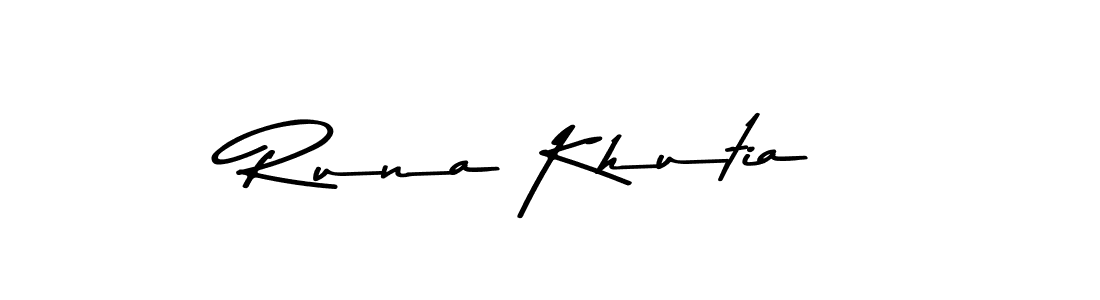 You should practise on your own different ways (Asem Kandis PERSONAL USE) to write your name (Runa Khutia) in signature. don't let someone else do it for you. Runa Khutia signature style 9 images and pictures png