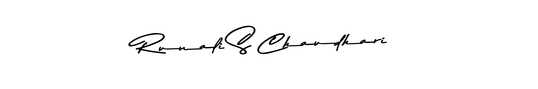 Make a beautiful signature design for name Runali S Chaudhari. With this signature (Asem Kandis PERSONAL USE) style, you can create a handwritten signature for free. Runali S Chaudhari signature style 9 images and pictures png