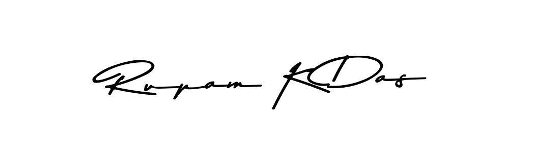 How to make Rupam K Das name signature. Use Asem Kandis PERSONAL USE style for creating short signs online. This is the latest handwritten sign. Rupam K Das signature style 9 images and pictures png