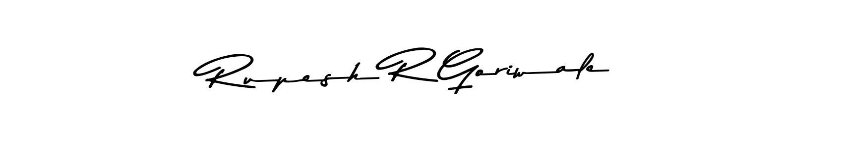 Create a beautiful signature design for name Rupesh R Goriwale. With this signature (Asem Kandis PERSONAL USE) fonts, you can make a handwritten signature for free. Rupesh R Goriwale signature style 9 images and pictures png