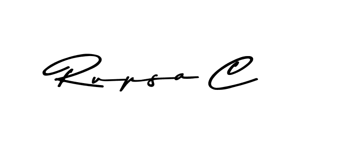 How to make Rupsa C name signature. Use Asem Kandis PERSONAL USE style for creating short signs online. This is the latest handwritten sign. Rupsa C signature style 9 images and pictures png