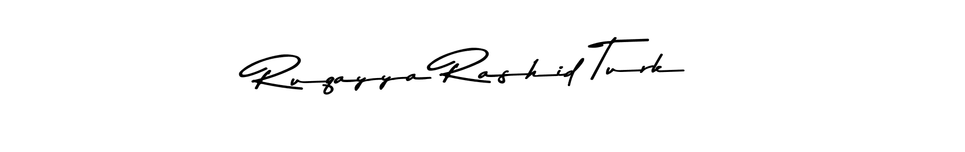 The best way (Asem Kandis PERSONAL USE) to make a short signature is to pick only two or three words in your name. The name Ruqayya Rashid Turk include a total of six letters. For converting this name. Ruqayya Rashid Turk signature style 9 images and pictures png