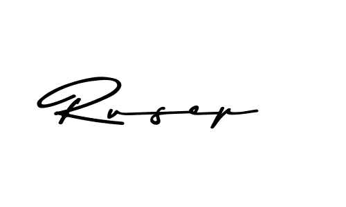 How to make Rusep name signature. Use Asem Kandis PERSONAL USE style for creating short signs online. This is the latest handwritten sign. Rusep signature style 9 images and pictures png