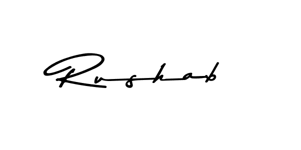 Make a beautiful signature design for name Rushab. With this signature (Asem Kandis PERSONAL USE) style, you can create a handwritten signature for free. Rushab signature style 9 images and pictures png