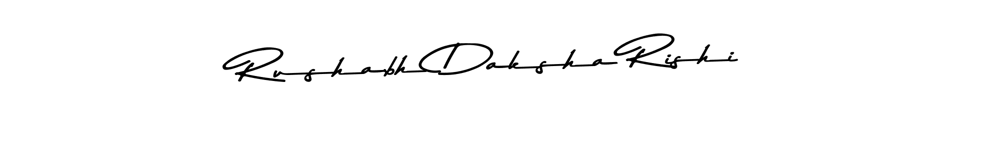 How to make Rushabh Daksha Rishi name signature. Use Asem Kandis PERSONAL USE style for creating short signs online. This is the latest handwritten sign. Rushabh Daksha Rishi signature style 9 images and pictures png