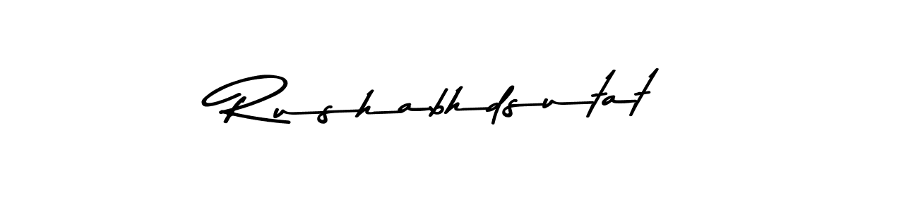 How to make Rushabhdsutat name signature. Use Asem Kandis PERSONAL USE style for creating short signs online. This is the latest handwritten sign. Rushabhdsutat signature style 9 images and pictures png