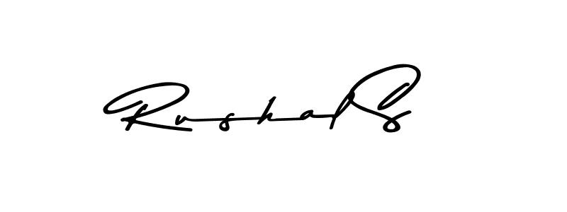 This is the best signature style for the Rushal S name. Also you like these signature font (Asem Kandis PERSONAL USE). Mix name signature. Rushal S signature style 9 images and pictures png