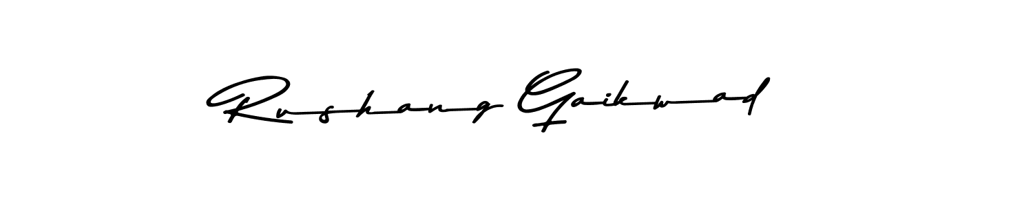 Design your own signature with our free online signature maker. With this signature software, you can create a handwritten (Asem Kandis PERSONAL USE) signature for name Rushang Gaikwad. Rushang Gaikwad signature style 9 images and pictures png