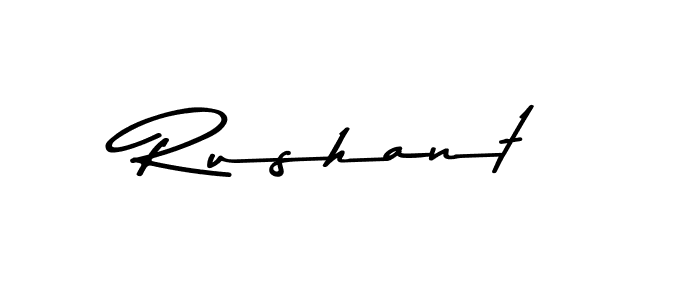 Use a signature maker to create a handwritten signature online. With this signature software, you can design (Asem Kandis PERSONAL USE) your own signature for name Rushant. Rushant signature style 9 images and pictures png