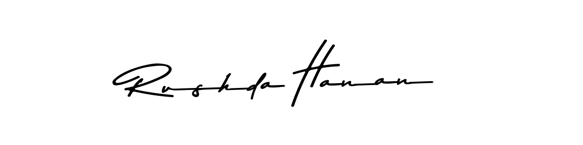 Make a short Rushda Hanan signature style. Manage your documents anywhere anytime using Asem Kandis PERSONAL USE. Create and add eSignatures, submit forms, share and send files easily. Rushda Hanan signature style 9 images and pictures png