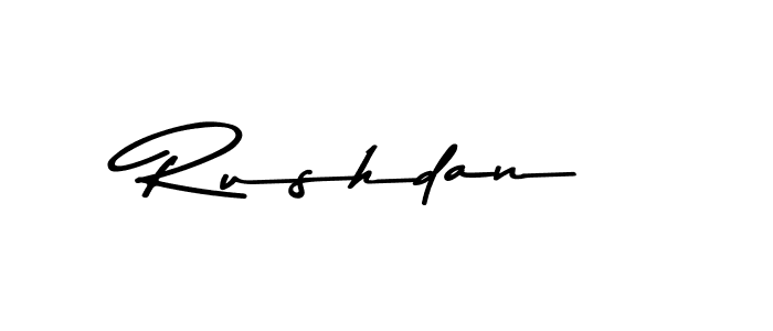 How to make Rushdan name signature. Use Asem Kandis PERSONAL USE style for creating short signs online. This is the latest handwritten sign. Rushdan signature style 9 images and pictures png