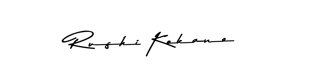 Design your own signature with our free online signature maker. With this signature software, you can create a handwritten (Asem Kandis PERSONAL USE) signature for name Rushi Kokane. Rushi Kokane signature style 9 images and pictures png
