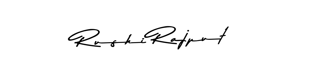 How to make Rushi Rajput name signature. Use Asem Kandis PERSONAL USE style for creating short signs online. This is the latest handwritten sign. Rushi Rajput signature style 9 images and pictures png