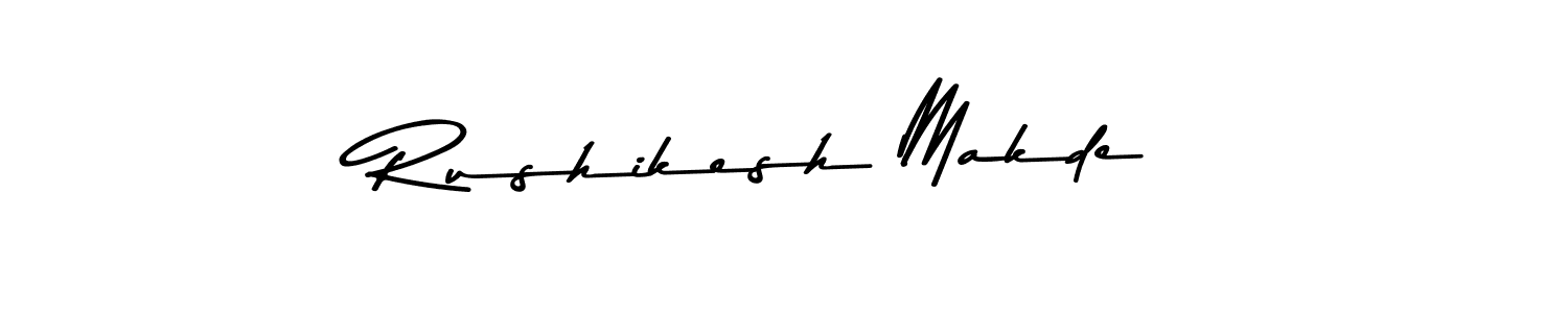 The best way (Asem Kandis PERSONAL USE) to make a short signature is to pick only two or three words in your name. The name Rushikesh Makde include a total of six letters. For converting this name. Rushikesh Makde signature style 9 images and pictures png