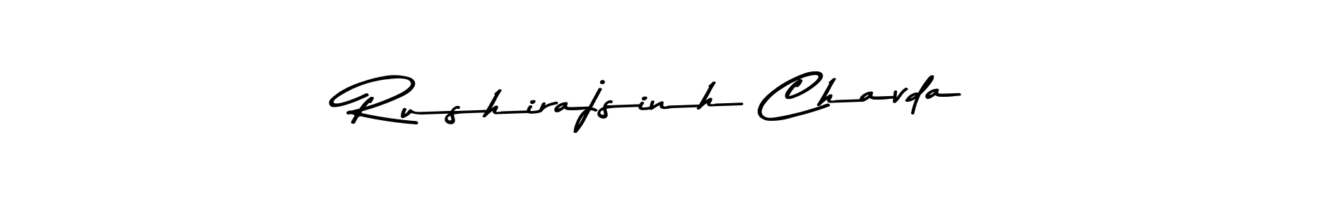 Use a signature maker to create a handwritten signature online. With this signature software, you can design (Asem Kandis PERSONAL USE) your own signature for name Rushirajsinh Chavda. Rushirajsinh Chavda signature style 9 images and pictures png