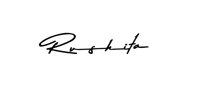 Design your own signature with our free online signature maker. With this signature software, you can create a handwritten (Asem Kandis PERSONAL USE) signature for name Rushita. Rushita signature style 9 images and pictures png