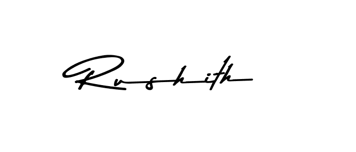 How to make Rushith name signature. Use Asem Kandis PERSONAL USE style for creating short signs online. This is the latest handwritten sign. Rushith signature style 9 images and pictures png