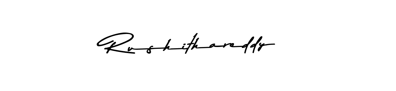 Similarly Asem Kandis PERSONAL USE is the best handwritten signature design. Signature creator online .You can use it as an online autograph creator for name Rushithareddy. Rushithareddy signature style 9 images and pictures png