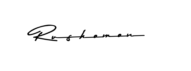 Make a beautiful signature design for name Rushomon. Use this online signature maker to create a handwritten signature for free. Rushomon signature style 9 images and pictures png