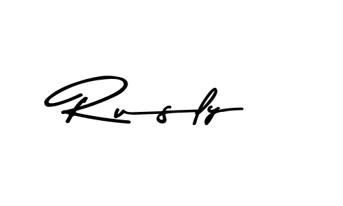 Design your own signature with our free online signature maker. With this signature software, you can create a handwritten (Asem Kandis PERSONAL USE) signature for name Rusly. Rusly signature style 9 images and pictures png