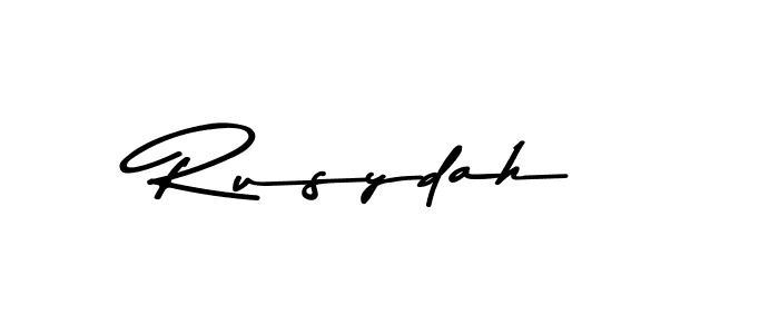 How to make Rusydah name signature. Use Asem Kandis PERSONAL USE style for creating short signs online. This is the latest handwritten sign. Rusydah signature style 9 images and pictures png