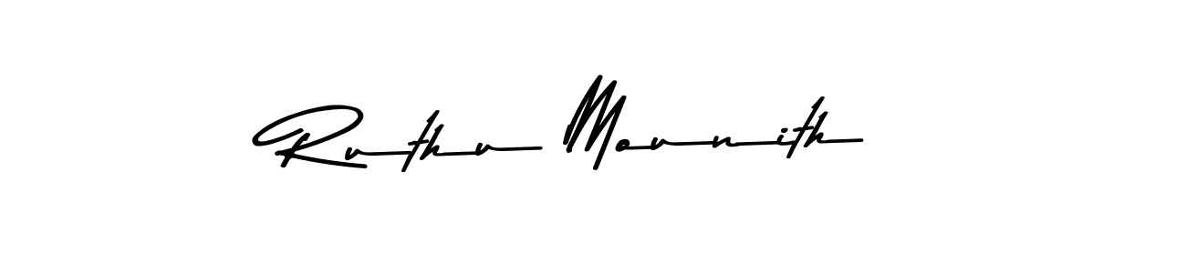 Make a beautiful signature design for name Ruthu Mounith. With this signature (Asem Kandis PERSONAL USE) style, you can create a handwritten signature for free. Ruthu Mounith signature style 9 images and pictures png
