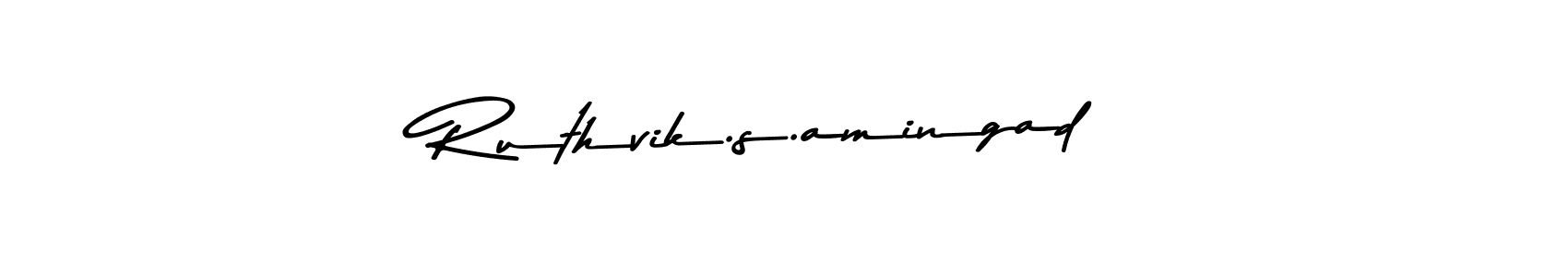 How to make Ruthvik.s.amingad name signature. Use Asem Kandis PERSONAL USE style for creating short signs online. This is the latest handwritten sign. Ruthvik.s.amingad signature style 9 images and pictures png