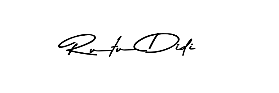 Make a beautiful signature design for name Rutu Didi. With this signature (Asem Kandis PERSONAL USE) style, you can create a handwritten signature for free. Rutu Didi signature style 9 images and pictures png