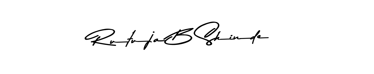 Also You can easily find your signature by using the search form. We will create Rutuja B Shinde name handwritten signature images for you free of cost using Asem Kandis PERSONAL USE sign style. Rutuja B Shinde signature style 9 images and pictures png