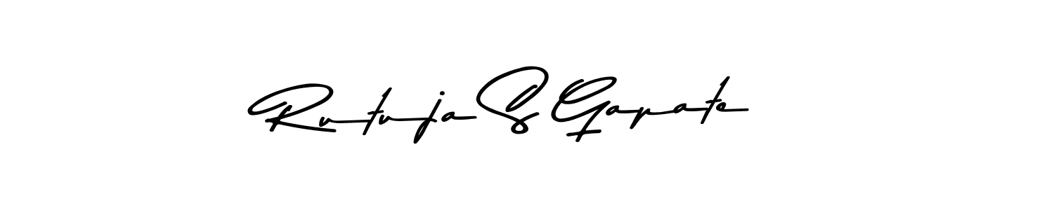 Create a beautiful signature design for name Rutuja S Gapate. With this signature (Asem Kandis PERSONAL USE) fonts, you can make a handwritten signature for free. Rutuja S Gapate signature style 9 images and pictures png