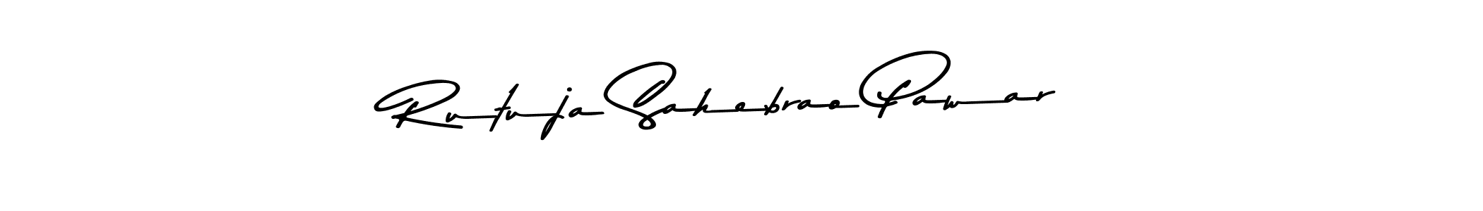 How to make Rutuja Sahebrao Pawar name signature. Use Asem Kandis PERSONAL USE style for creating short signs online. This is the latest handwritten sign. Rutuja Sahebrao Pawar signature style 9 images and pictures png