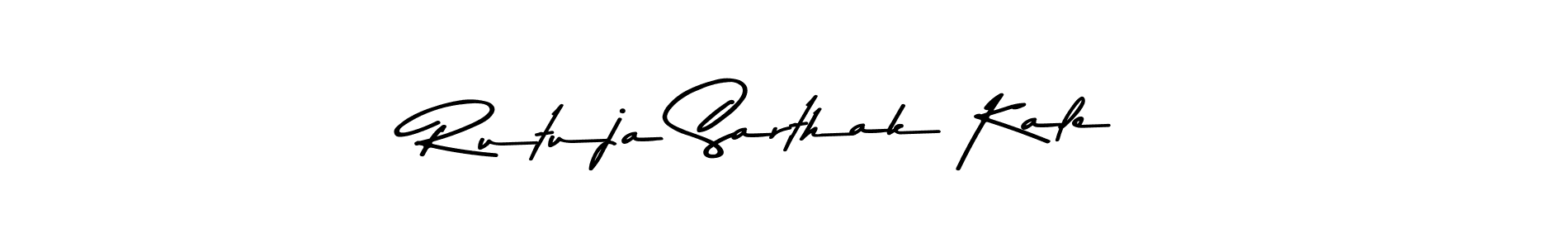 How to make Rutuja Sarthak Kale name signature. Use Asem Kandis PERSONAL USE style for creating short signs online. This is the latest handwritten sign. Rutuja Sarthak Kale signature style 9 images and pictures png
