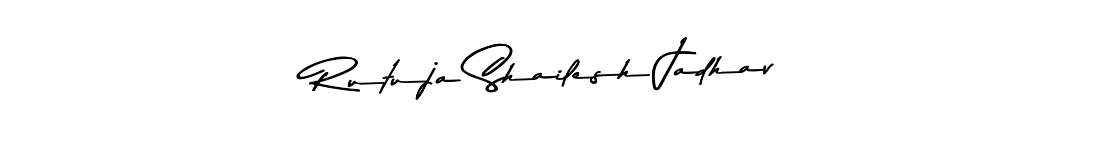 How to make Rutuja Shailesh Jadhav name signature. Use Asem Kandis PERSONAL USE style for creating short signs online. This is the latest handwritten sign. Rutuja Shailesh Jadhav signature style 9 images and pictures png