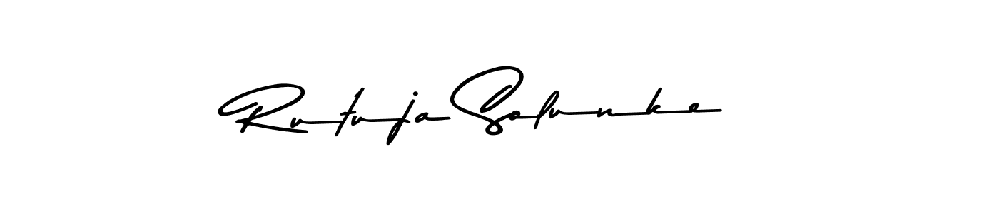 The best way (Asem Kandis PERSONAL USE) to make a short signature is to pick only two or three words in your name. The name Rutuja Solunke include a total of six letters. For converting this name. Rutuja Solunke signature style 9 images and pictures png