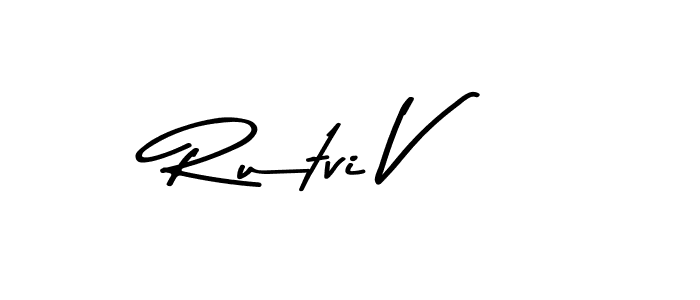 Use a signature maker to create a handwritten signature online. With this signature software, you can design (Asem Kandis PERSONAL USE) your own signature for name Rutvi V. Rutvi V signature style 9 images and pictures png