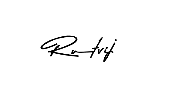 if you are searching for the best signature style for your name Rutvij. so please give up your signature search. here we have designed multiple signature styles  using Asem Kandis PERSONAL USE. Rutvij signature style 9 images and pictures png